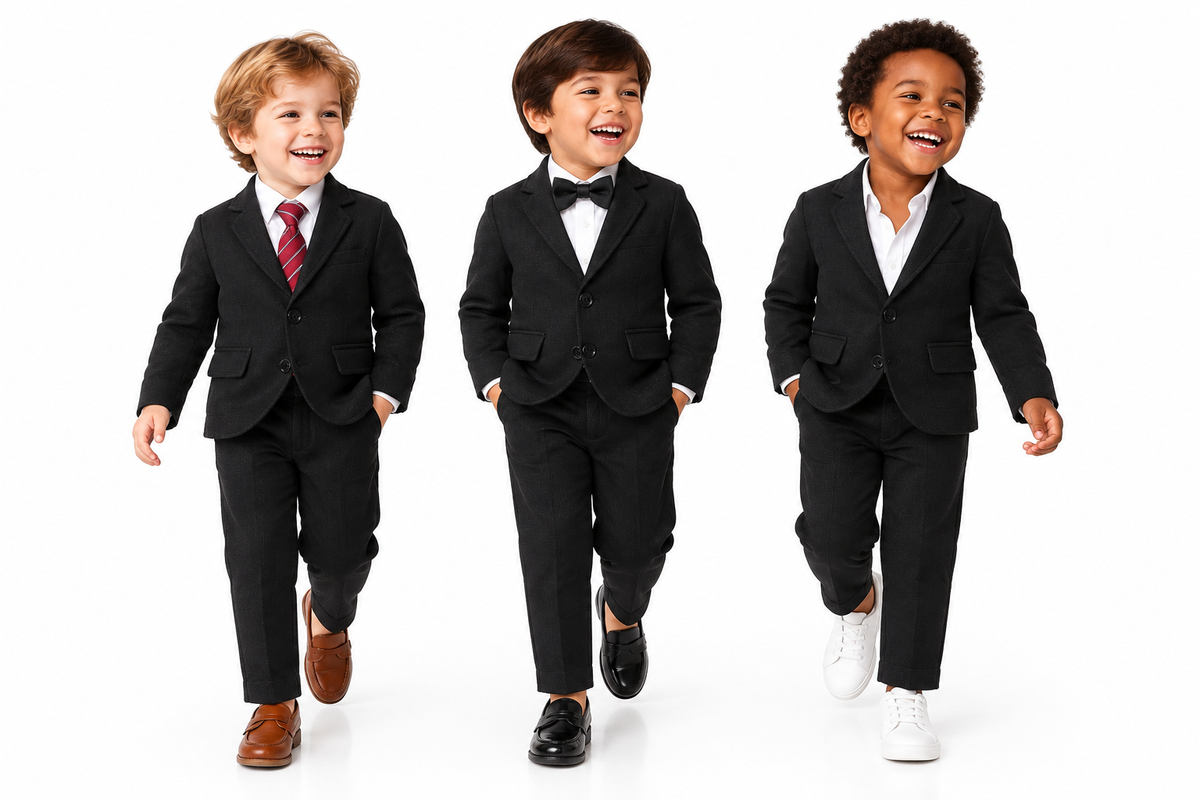 Three black suit styling looks