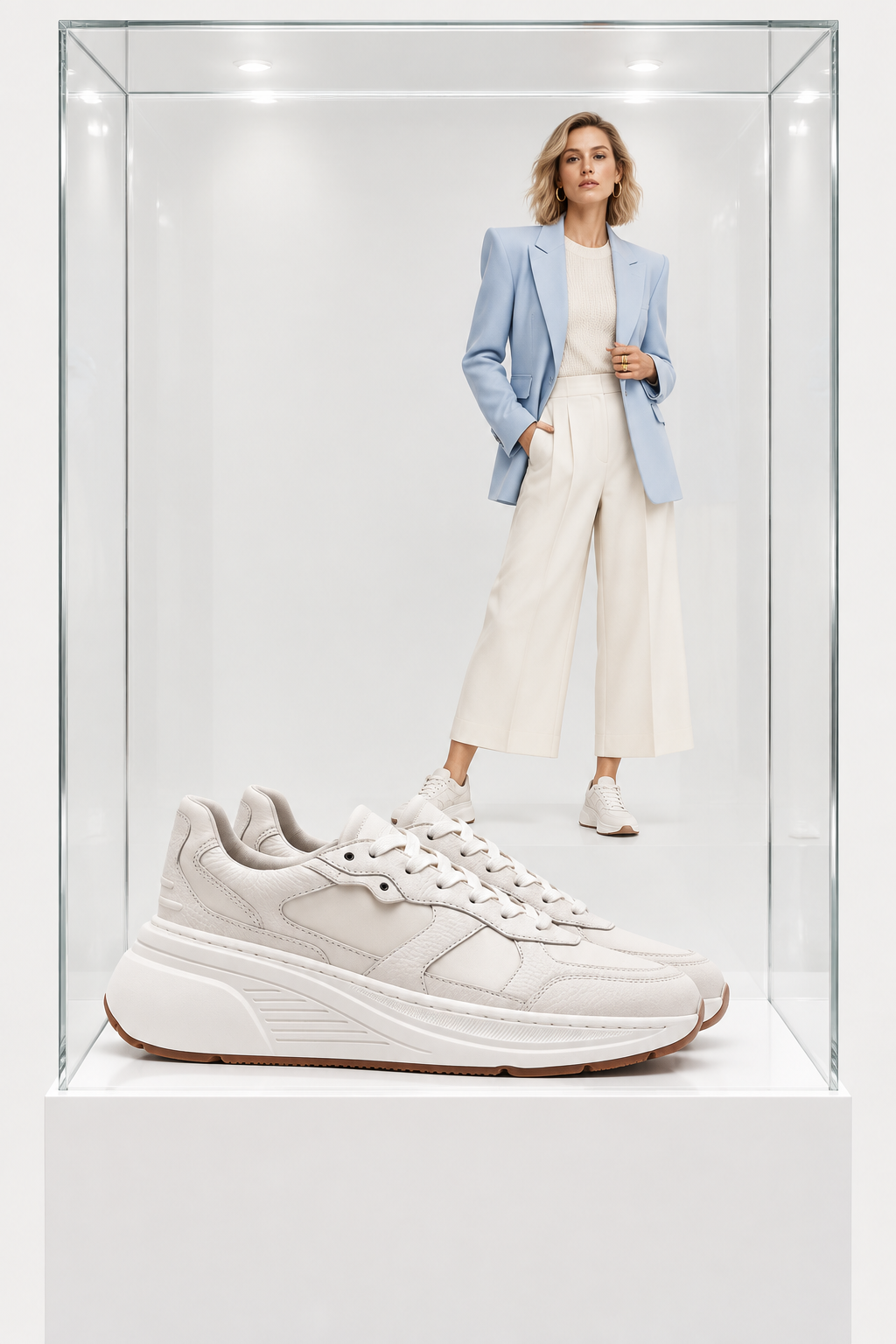 White Leather Sneakers Cover