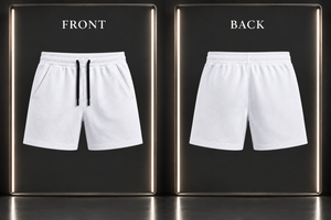 White Sports Shorts Frame