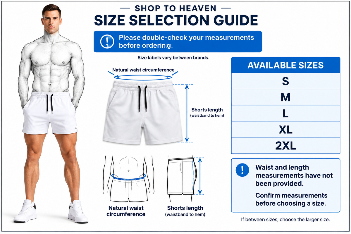 White Sports Shorts Size Selection Guide