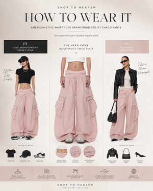 Shop To Heaven Wide-Leg Cargo Parachute Pants how to wear styling guide